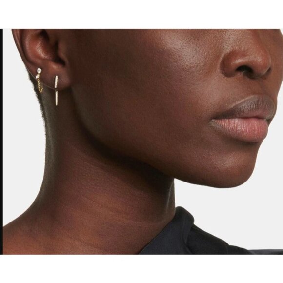 Maria Tash Invisible Dangle Chain 18kt gold single earring with diamonds - Picture 4 of 13